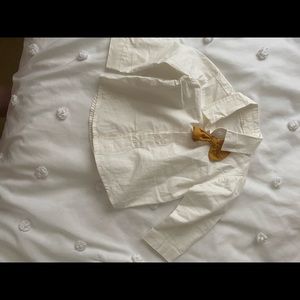 Shein Cream button down with bow tie size 9-12 months